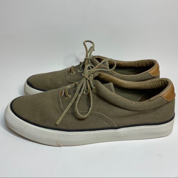 Oaktree Men’s Canvas Leather Low Top Boat Shoe Sneakers - Picture 6 of 10